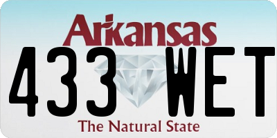 AR license plate 433WET