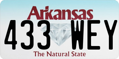 AR license plate 433WEY