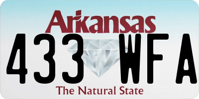 AR license plate 433WFA