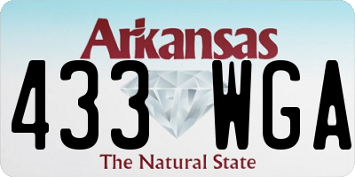 AR license plate 433WGA