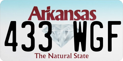 AR license plate 433WGF