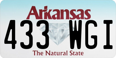 AR license plate 433WGI