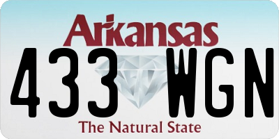AR license plate 433WGN