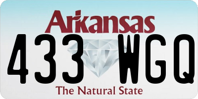 AR license plate 433WGQ