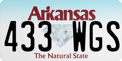 AR license plate 433WGS