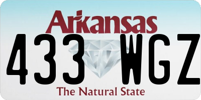 AR license plate 433WGZ