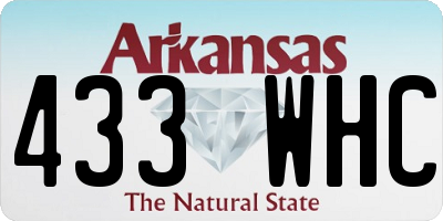 AR license plate 433WHC