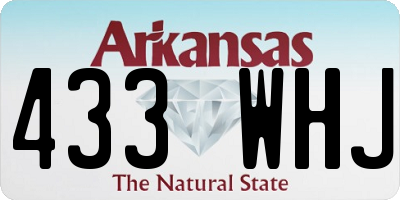 AR license plate 433WHJ