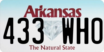 AR license plate 433WHO