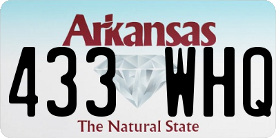 AR license plate 433WHQ