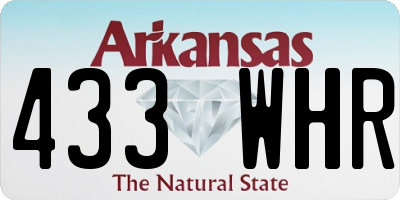 AR license plate 433WHR