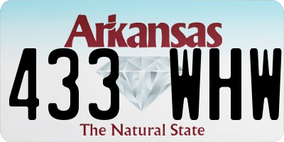 AR license plate 433WHW