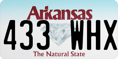 AR license plate 433WHX