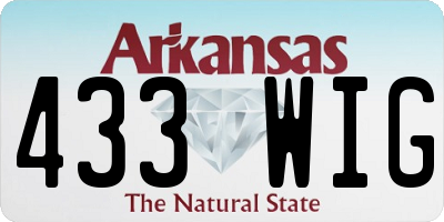 AR license plate 433WIG
