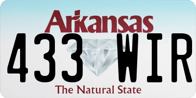 AR license plate 433WIR