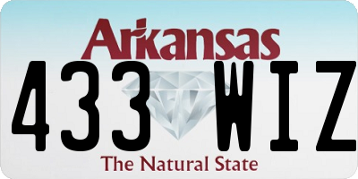 AR license plate 433WIZ