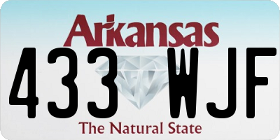 AR license plate 433WJF