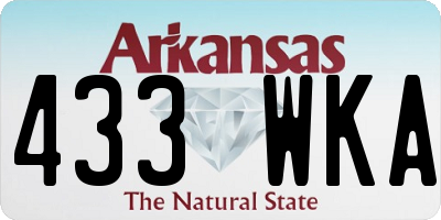 AR license plate 433WKA