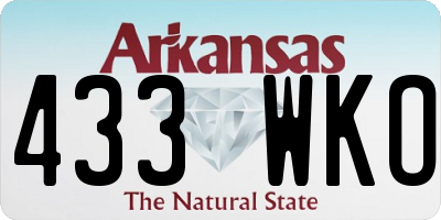 AR license plate 433WKO