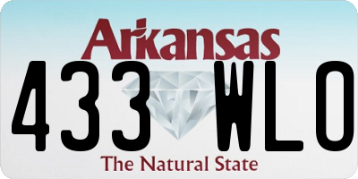 AR license plate 433WLO