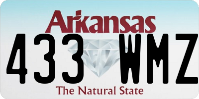 AR license plate 433WMZ