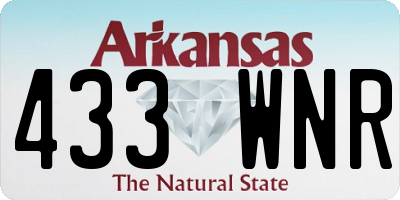 AR license plate 433WNR