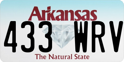 AR license plate 433WRV