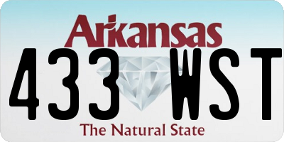 AR license plate 433WST