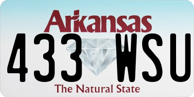 AR license plate 433WSU