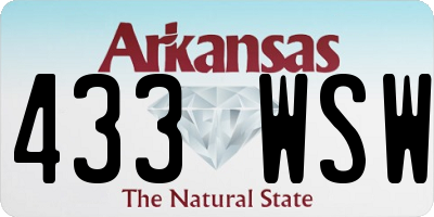 AR license plate 433WSW