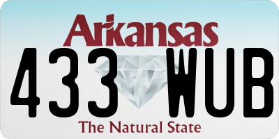 AR license plate 433WUB