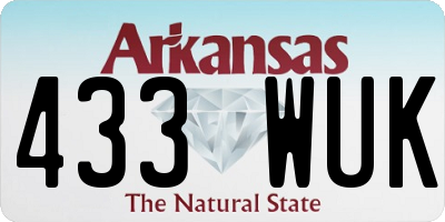 AR license plate 433WUK