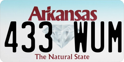AR license plate 433WUM