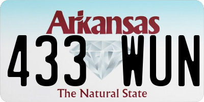 AR license plate 433WUN