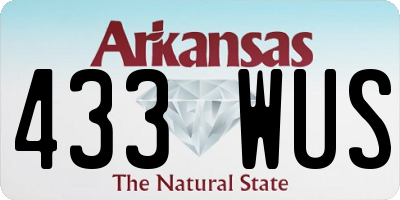 AR license plate 433WUS