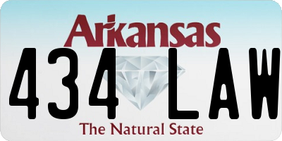 AR license plate 434LAW