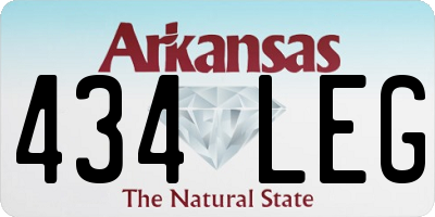 AR license plate 434LEG