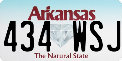 AR license plate 434WSJ
