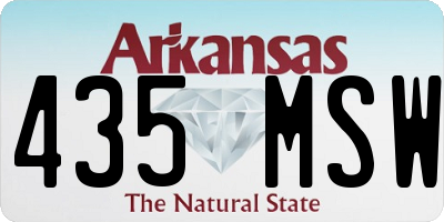 AR license plate 435MSW