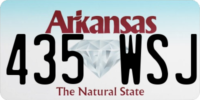 AR license plate 435WSJ