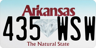 AR license plate 435WSW