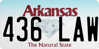 AR license plate 436LAW