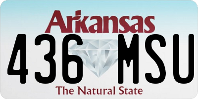 AR license plate 436MSU