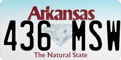 AR license plate 436MSW