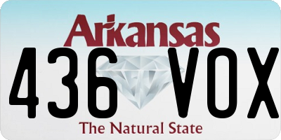 AR license plate 436VOX