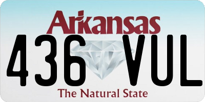 AR license plate 436VUL