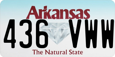 AR license plate 436VWW