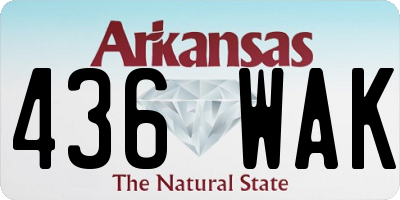 AR license plate 436WAK