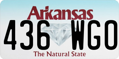 AR license plate 436WGO