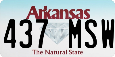 AR license plate 437MSW